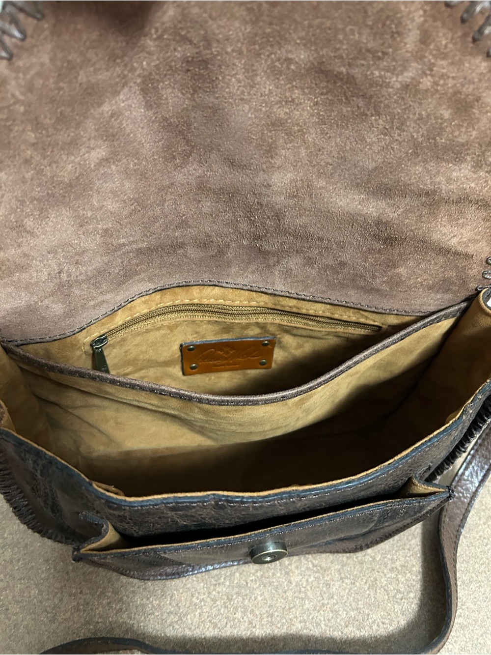 Patricia Nash Beaumont Leather Crossbody Bag with Tassel - Picture 4 of 15